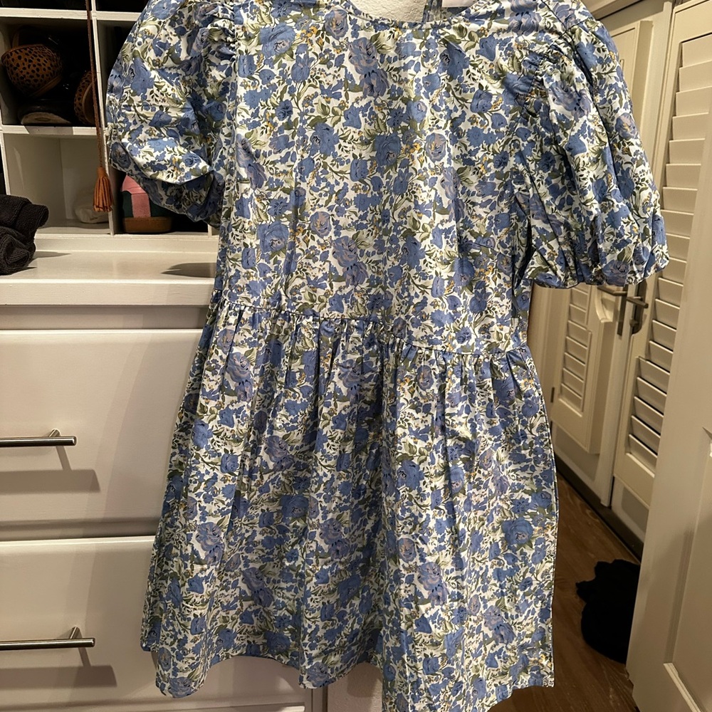 Vila by ASOS Floral Blue Dress